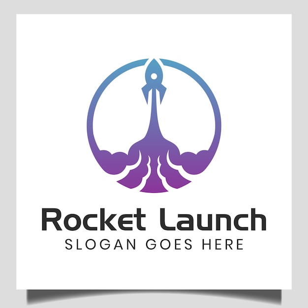 Premium Vector | Fast rocket launch logo, spaceship icon. spacecraft ...