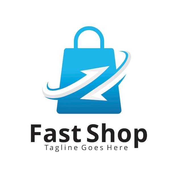 Premium Vector | Fast shop logo design template