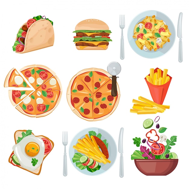 Fastfood collection Vector | Premium Download