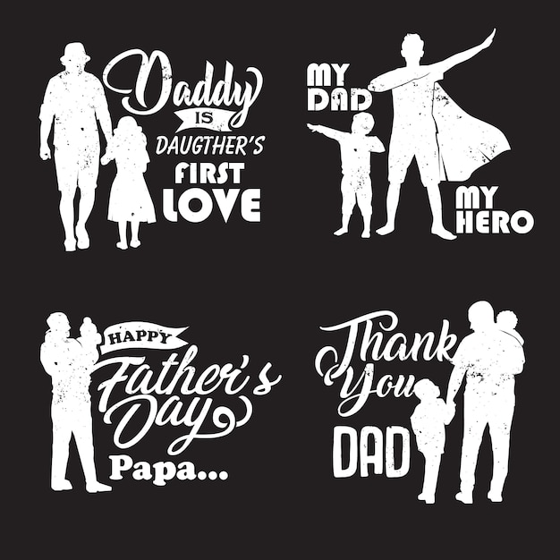 Father and child silhouette | Premium Vector
