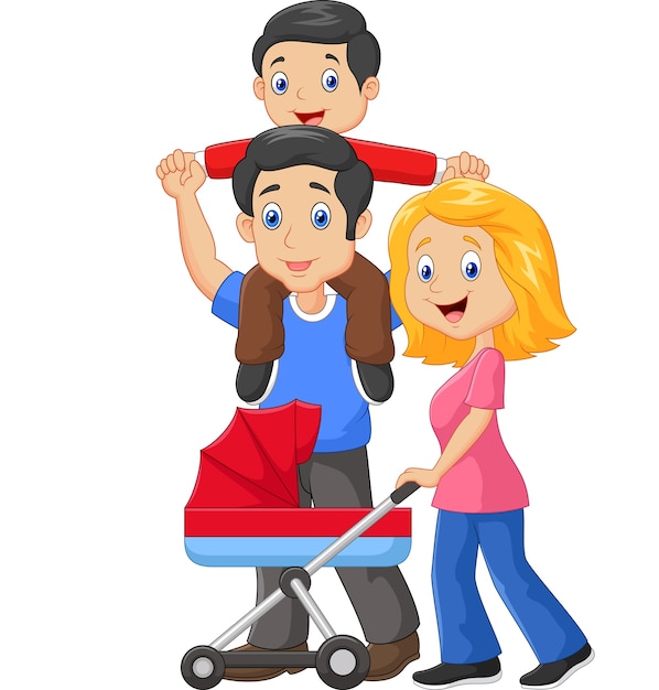 Father giving his son piggyback ride Vector | Premium Download