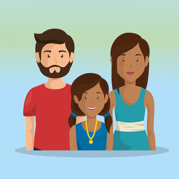 Father and mother with daughter Vector | Free Download