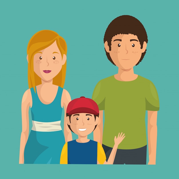Download Father and mother with son Vector | Free Download