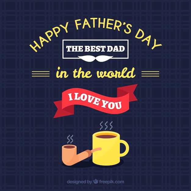 Father\'s day background in flat style