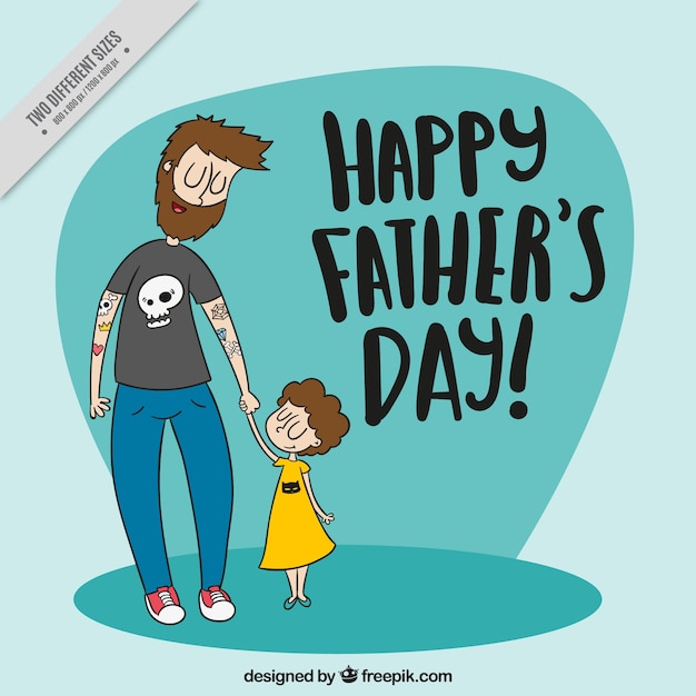 Father\'s day background of father with his\
daughter