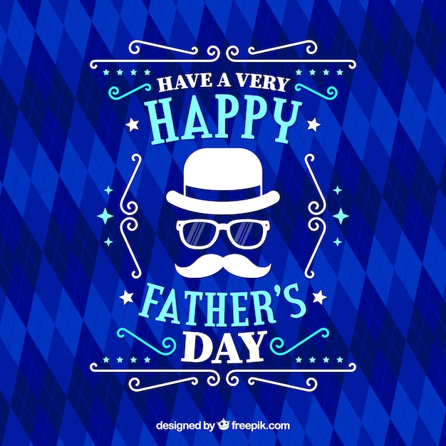 Father's day background with blue
pattern