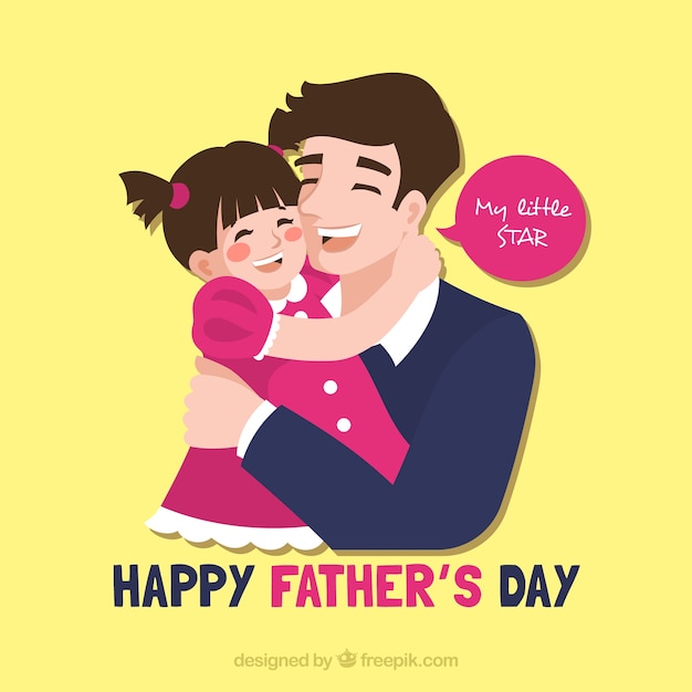 Father\'s day background with dad and\
daugther