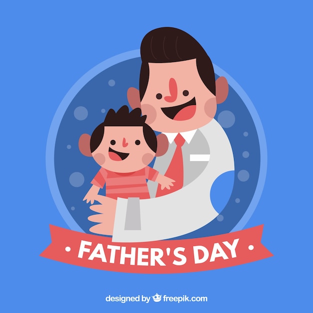 Father\'s day background with dad and son