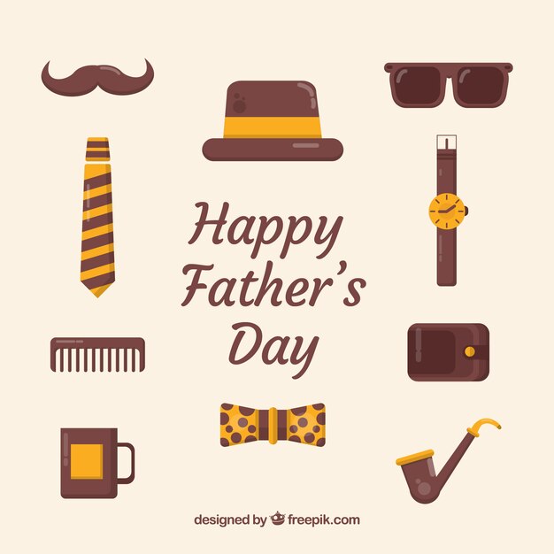 Father's day background with different elements | Free Vector