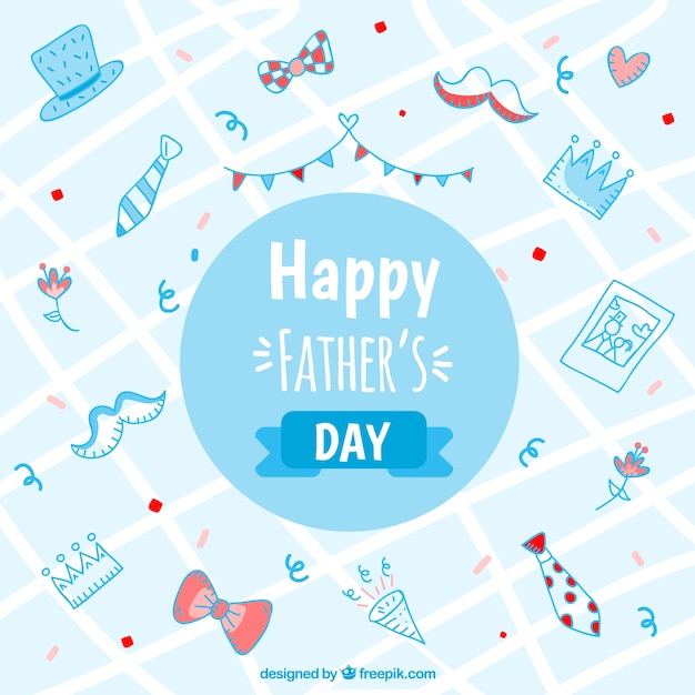 Father\'s day background with different\
elements