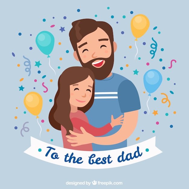 Father\'s day background with family\
celebrating