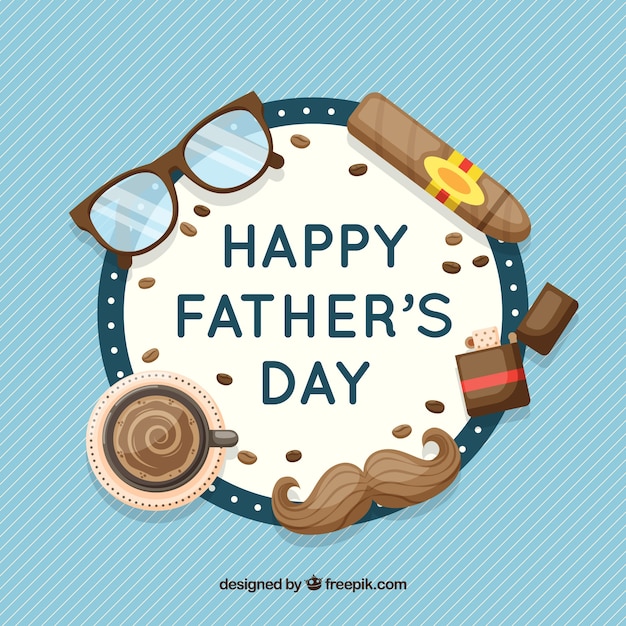Father\'s day background with flat\
elements