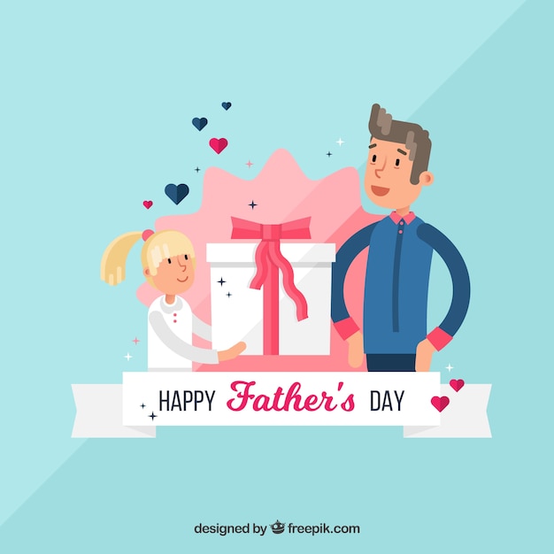 Father\'s day background with gift box