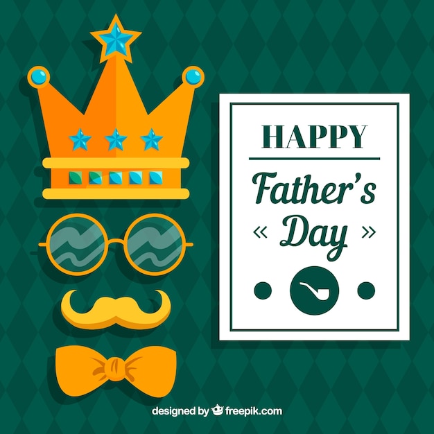 Father's day background with golden
elements