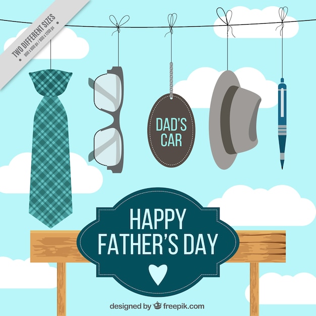 Father\'s day background with hanging\
elements