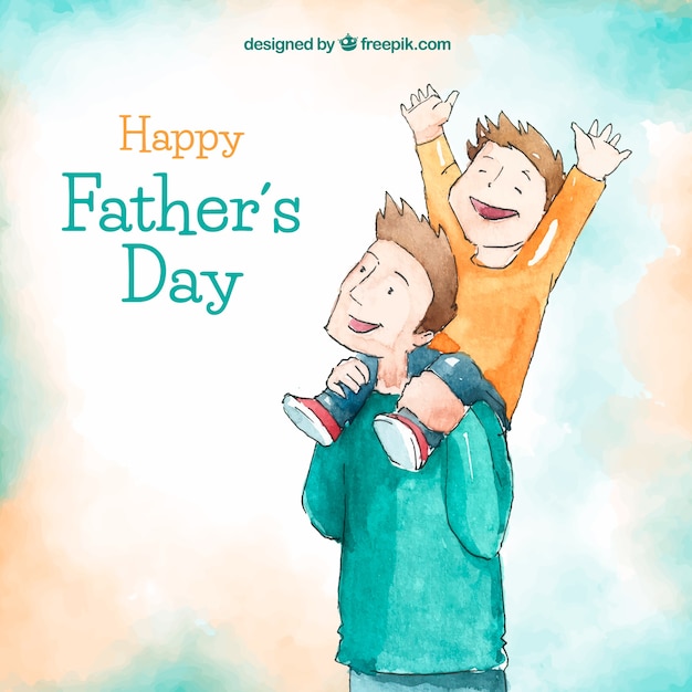 Father\'s day background with happy\
family