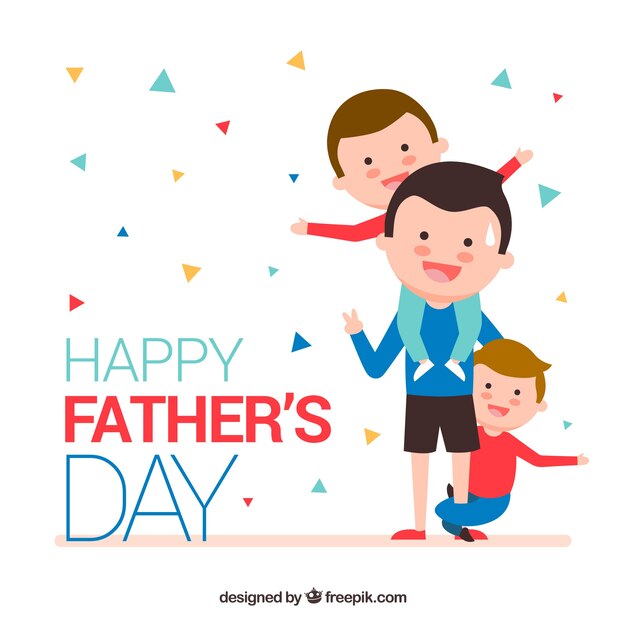 Free Vector | Father's day background with happy family