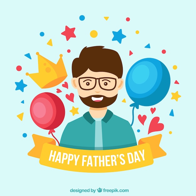 Father's day background with happy man