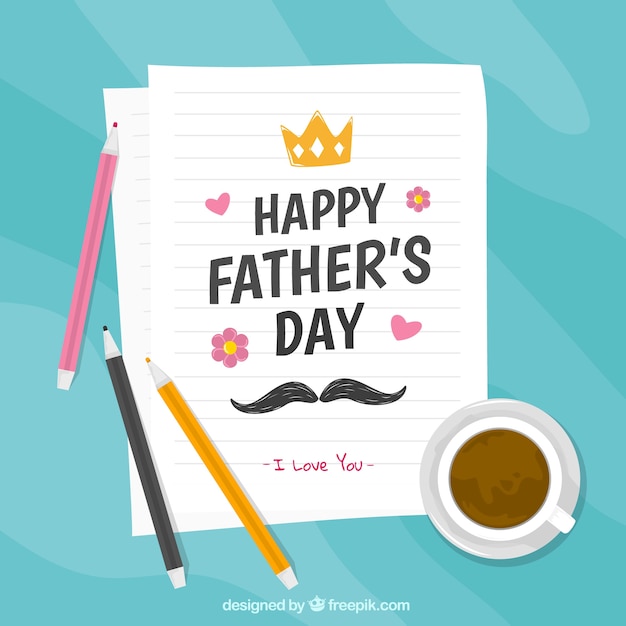 Father\'s day background with letter for\
dad