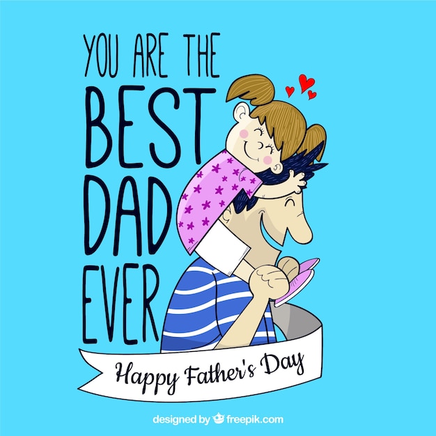 Father\'s day background with lovely\
family