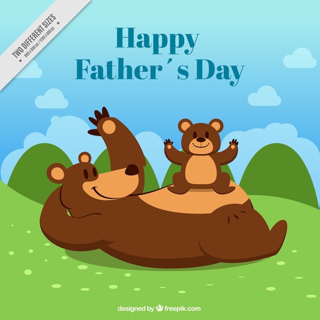 Free Vector | Father’s day background with smiling bears