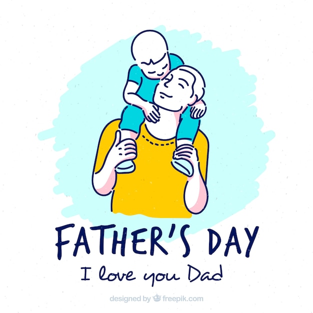 Father\'s day background with son and dad