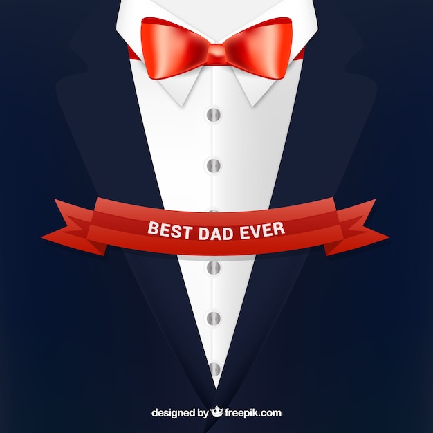 Father's day background with suit in flat
style