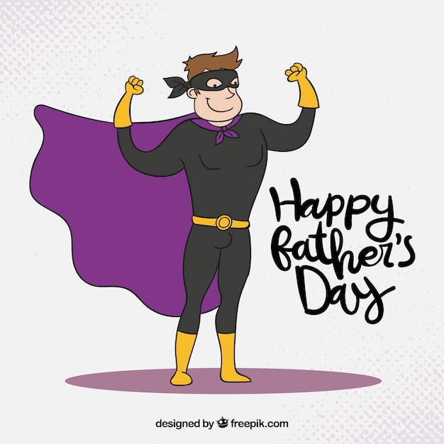 Download Free Vector | Father's day background with super dad