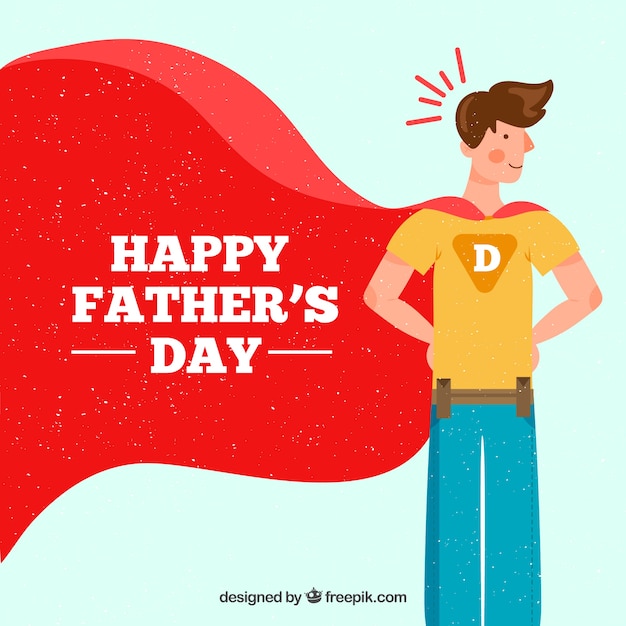 Father's day background with super dad