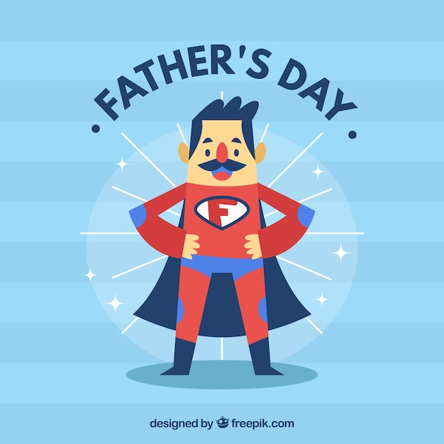 Download Father's day background with super dad | Free Vector
