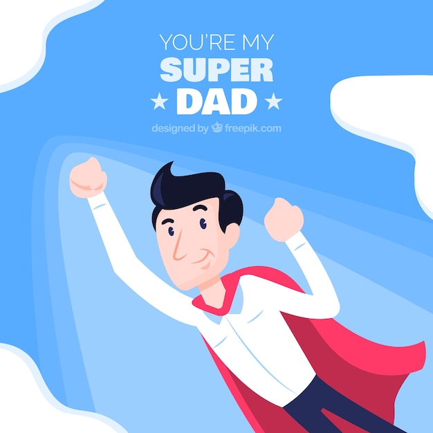 Download Father's day background with super dad Vector | Free Download
