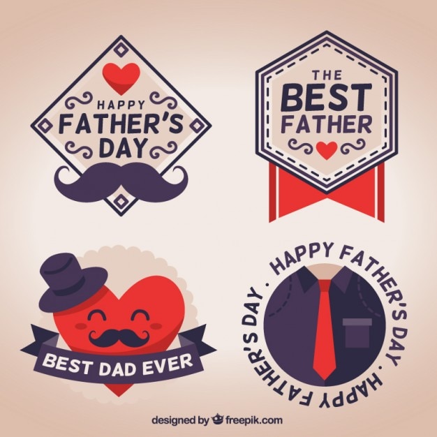 Father\'s day badges with moustaches