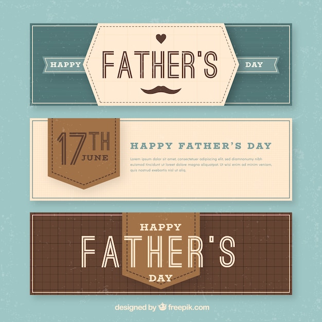 Father\'s day banners collection in flat\
style
