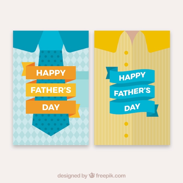Father\'s day banners collection with different\
clothes