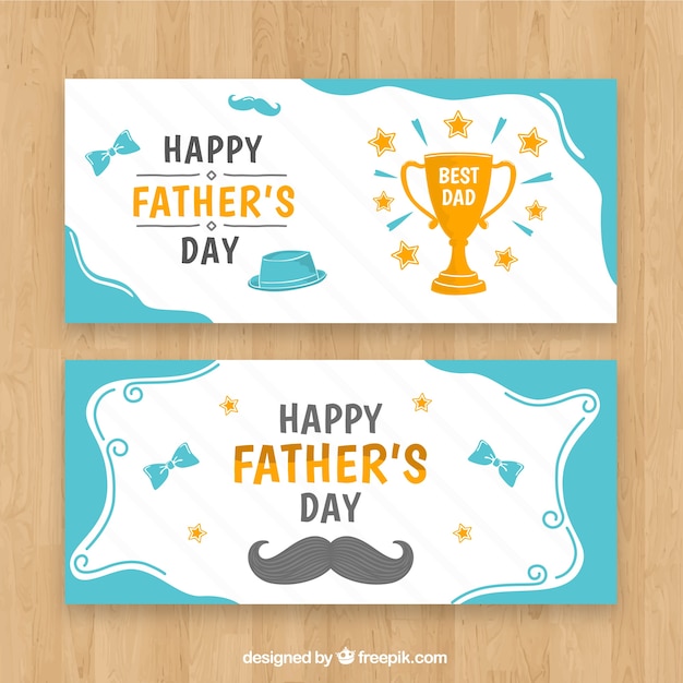 Father\'s day banners collection with\
elements