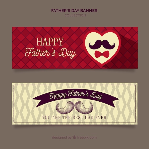 Father\'s day banners collection with\
pattern