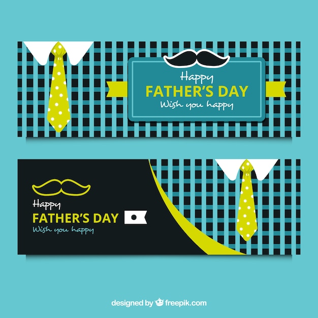 Father\'s day banners collection with\
suits