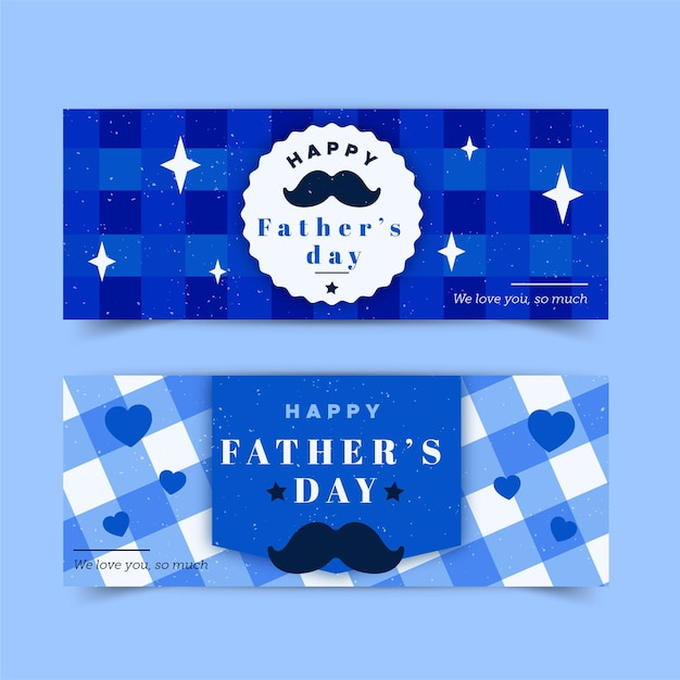 Free Vector | Father's day banners flat design