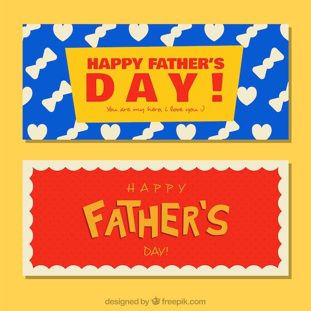 Father's day banners with flat patterns