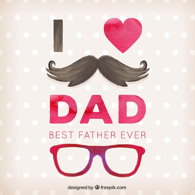 Father\'s day card with a moustache