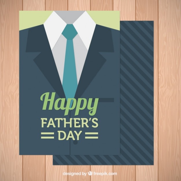 Father\'s day card with jacket and tie in flat\
design