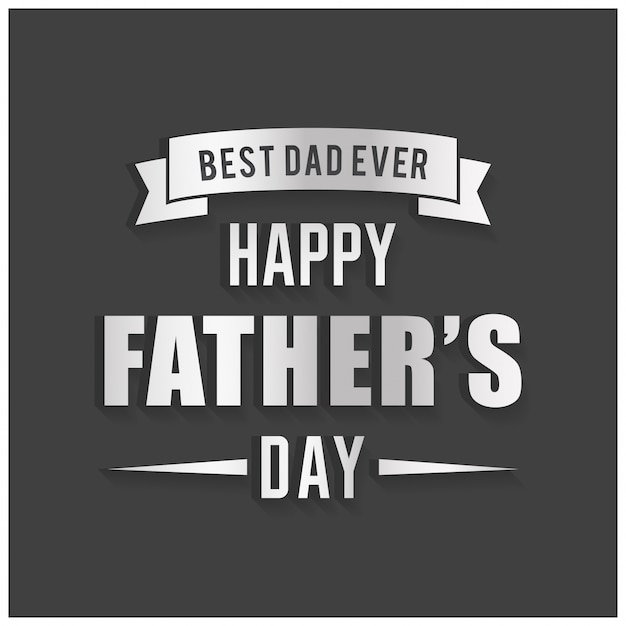 Father\'s day card with lettering and\
ribbon