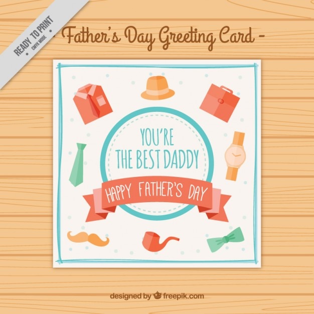 Father's day card with man accessories
