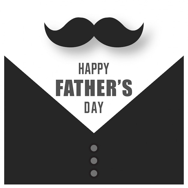 Father\'s day card with mustache and suit