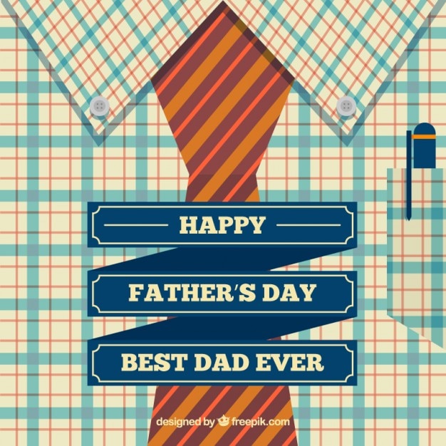 Father\'s day card with shirt and tie in flat\
design