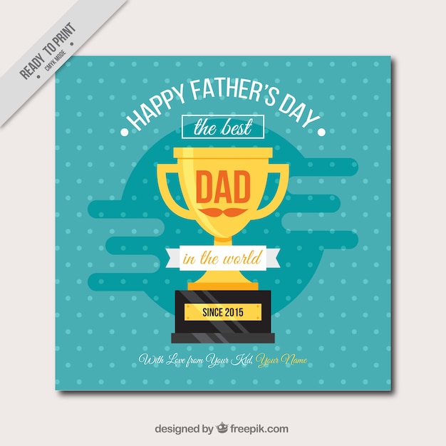 Father's day card with trophy