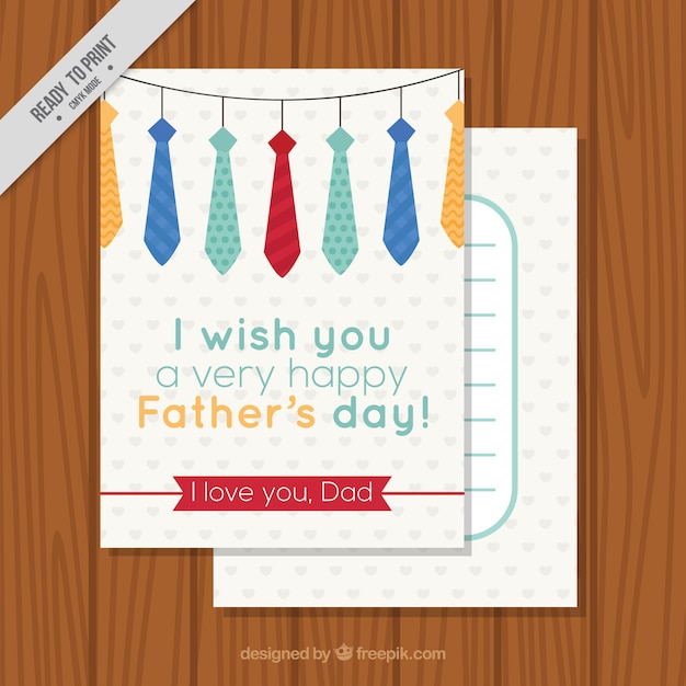 Father's day greeting card with ties