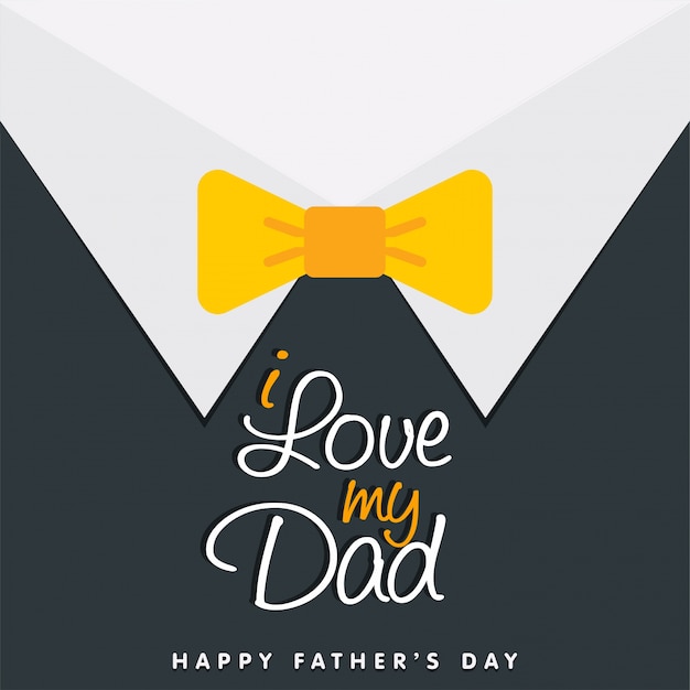 Father\'s day greeting card with yellow bow\
tie