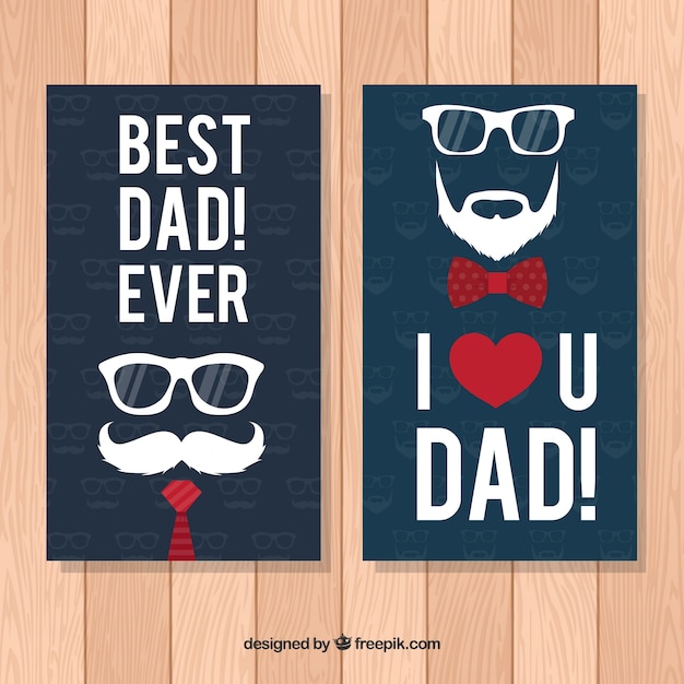 Father's day greeting cards with red
details