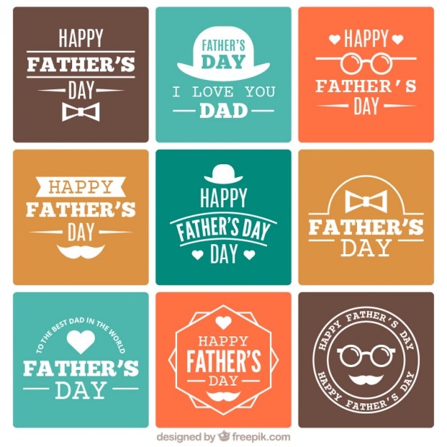Father\'s day label collection in flat\
design